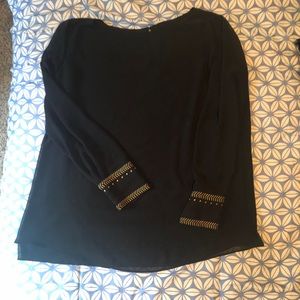 Black chiffon top